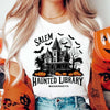 Gothic Haunted Library Tee Vintage Salem Print Halloween Shirt