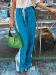 Side Striped Joggers Wide Leg Pants