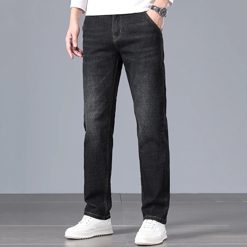 Men's Thick Denim Jeans Straight Fashion Pants