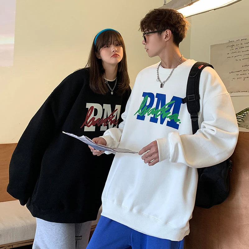 Y2k Sweatshirt Kpop Letter Print Long Sleeve Casual Couples Hoodie Tops Autumn