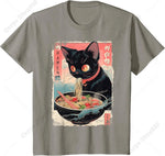 Watercolorful Cat Ramen Noodle Anime Manga Ramen Kawaii Cat