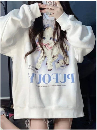 Anime Sweatshirts Cute Cartoon Women Harajuku Streetwear