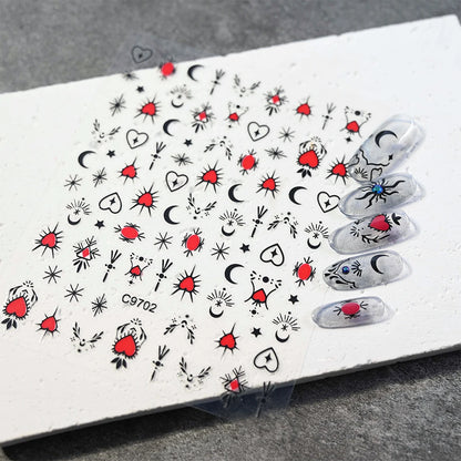 3D Gold Heart Nail Art Stickers