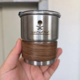 Stainless Steel Cup Beer Mug with Lid wood 300ml