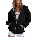 Trendy Queen Oversized Zip-Up Hoodies for Women Fall Fashion Long Sleeve Pockets