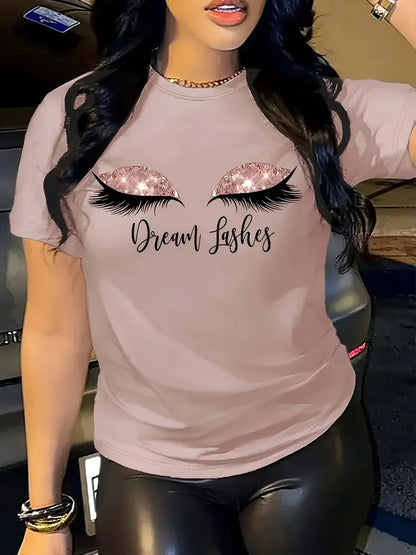 New Fashion Loose Pink Tshirt Women Short Sleeve Top