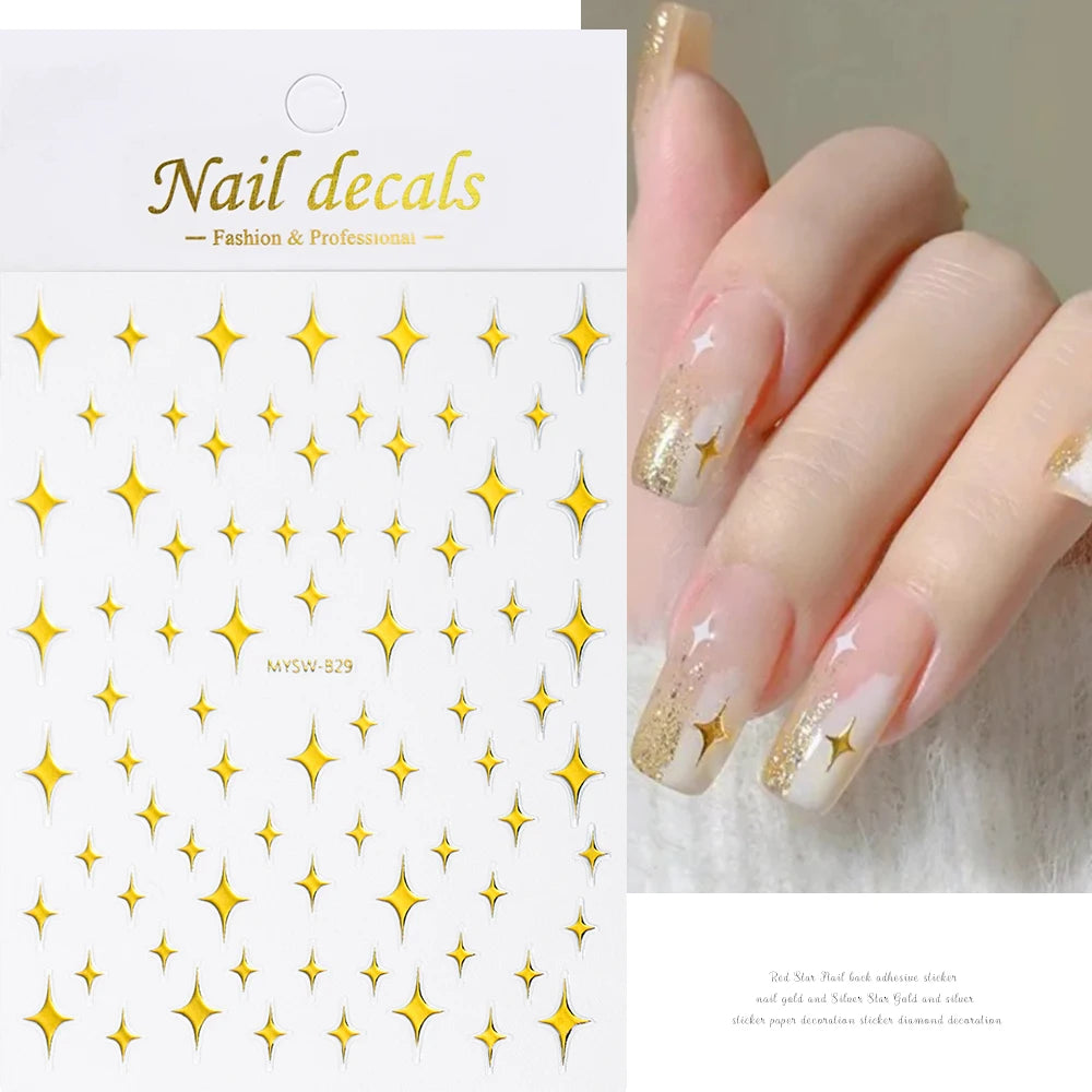 Glossy Y2K Star Nail Decals