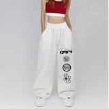 Y2K Streetwear: Trendy Print & High-Waist Wide Leg Pants