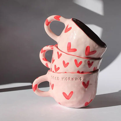 Ceramic Water Cup: Cute Home Mug for Couples and Offices