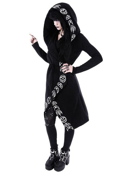 Women Hoodies Sweatshirts Halloween Moon Hoodie Loose