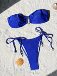 Bandeau-Bikini-Set mit U-Ausschnitt und Scrunch Butt, zweiteilig