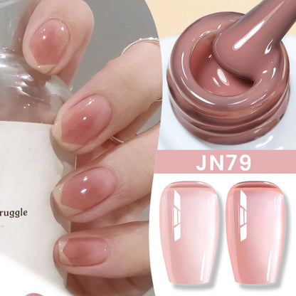 Jelly Nude Gel Nail Polish 10ml Light Pink Peach Translucent Color UV