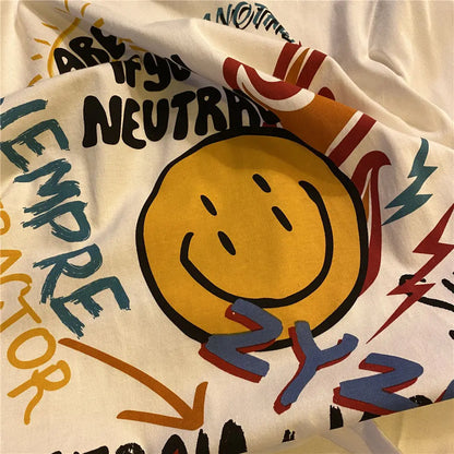 Harajuku Cartoon Alien Print Y2k Casual Gothic T Shirt