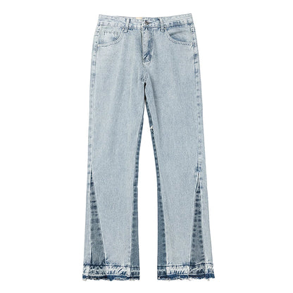 Unique Patchwork Men Flare Jeans 2025 Fashion Trend