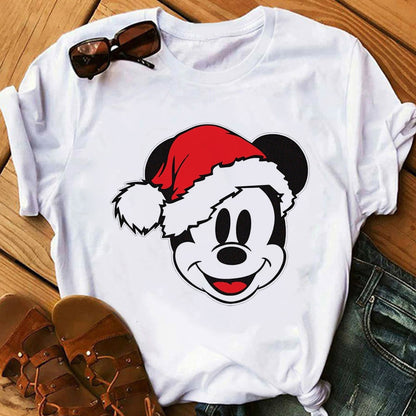 Funny Cute Cartoon Print Women's Christmas T-Shirt