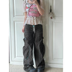 Women Autumn Brown Baggy Jeans Vintage Cowboy Pants