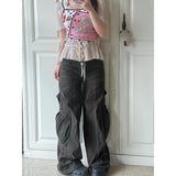 Women Autumn Brown Baggy Jeans Vintage Cowboy Pants