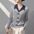 Womens Collared Cardigan Sweater Jacket Colorblock Knit Fall Coat