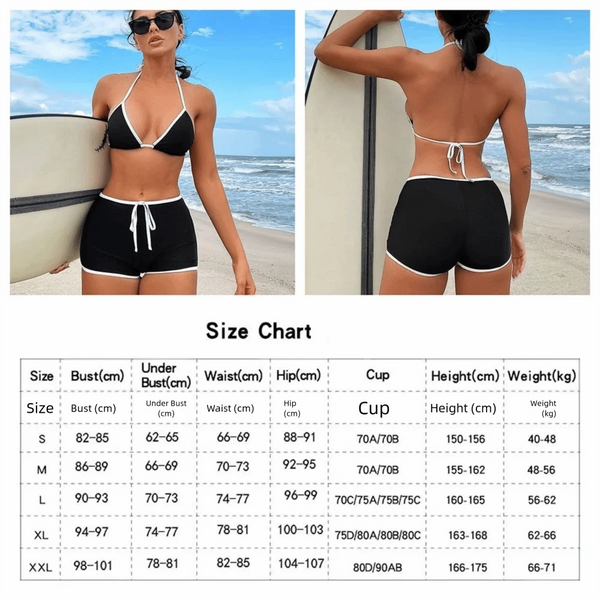 Womens Two Piece Bikini Set High Waist Triangle Top Swimsuit