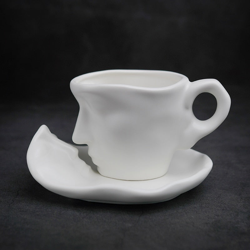 Mug exquisite matte ceramic coffee cup and saucer set