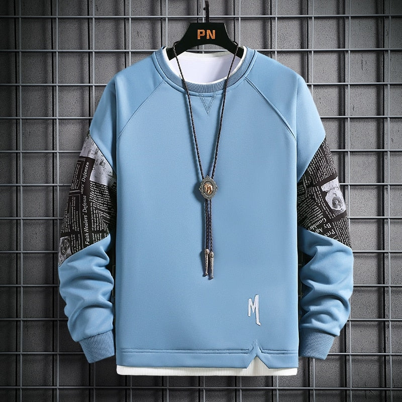 Sweatshirt Men Casual Loose Trend Stitching