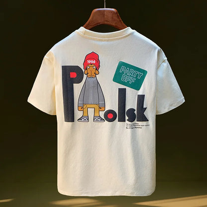 Elastic Men’s Short Sleeve T-Shirt Creative Print Summer Top