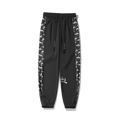 New Men's Summer Oversized Chinese Style Trend Patchwork Leggings Pants