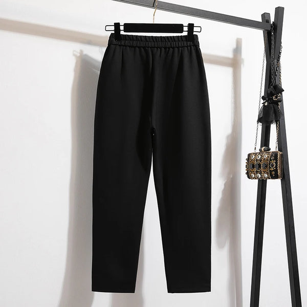 Plus Size High Waist Pants Women Sweatpants Fall Winter Casual