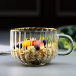 Glass Mug Home Coffee Cup Gold-plated Transparent Tea Milk Cup Coffee