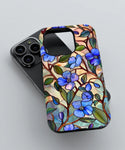 Blue Floral Stained Glass Phone Case