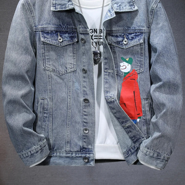 2024 Fall Cowboy Denim Jacket Men’s Versatile Loose Casual Top