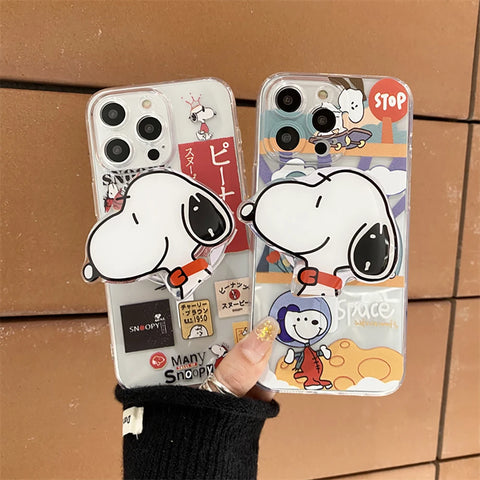 Cartoon Snoopies for Magsafe Magnetic Bracket Phone Case for IPhone