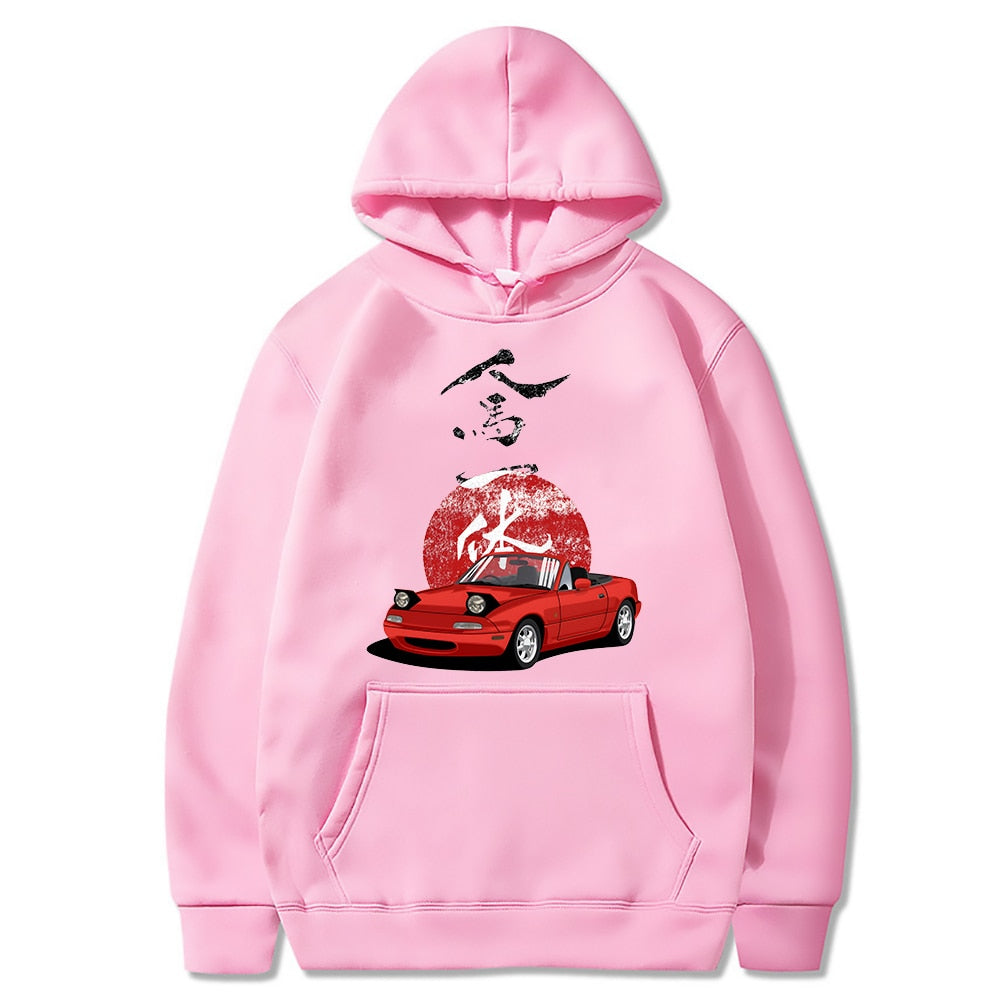 Herren Hoodie Jdm Drift Red Car Fashion Tops Harajuku