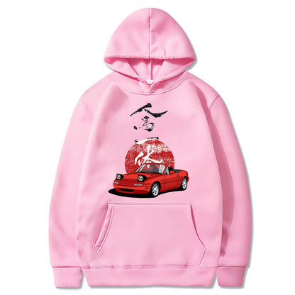 Mens Hoodie Jdm Drift Red Car Fashion Tops Harajuku