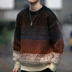 Winter Vintage Sweater Men Streetwear Gradient Harajuku Knitwear