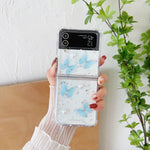 Luxury Transparent Silicone Phone Cover Glitter Butterfly Clear Case for Samsung Galaxy Shockproof