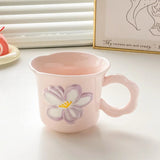 flower shaped mug, cute ceramic cup