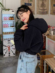 Hoodies Women Korean Fashion Wool Loose Hooded