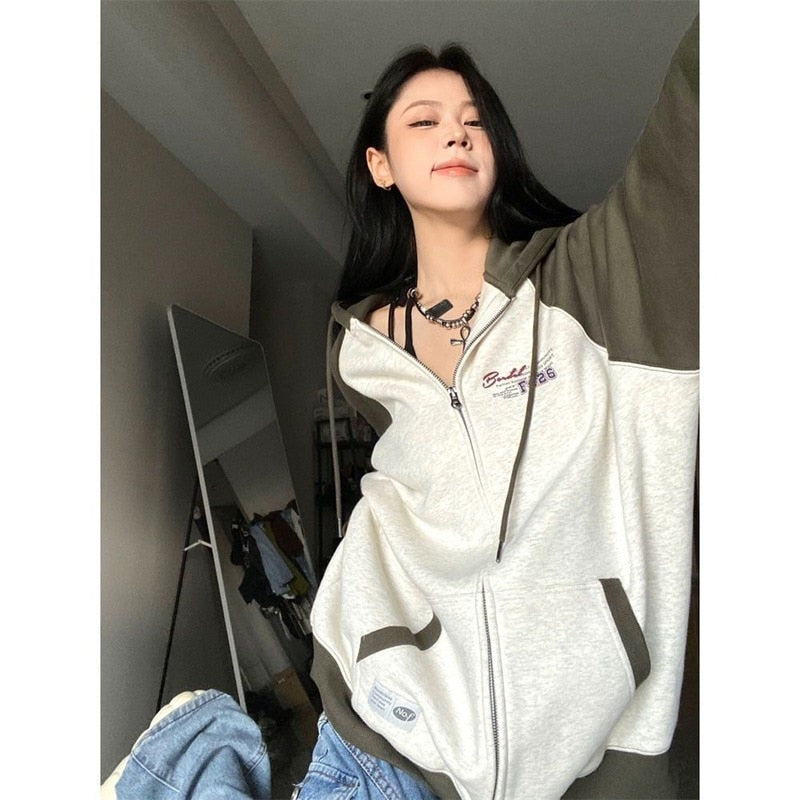 Hoodie Harajuku Women Streetwear Y2k Thin Long Sleeve