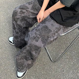 Thin Retro Corduroy Pants Harajuku Printed