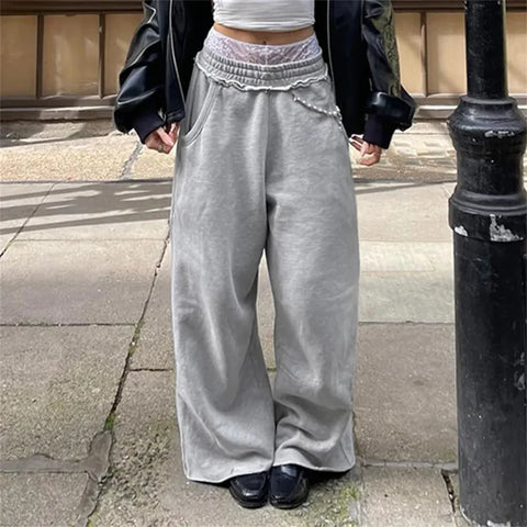 Cozy Oversize Grey Sweatpants Women Harajuku Joggers