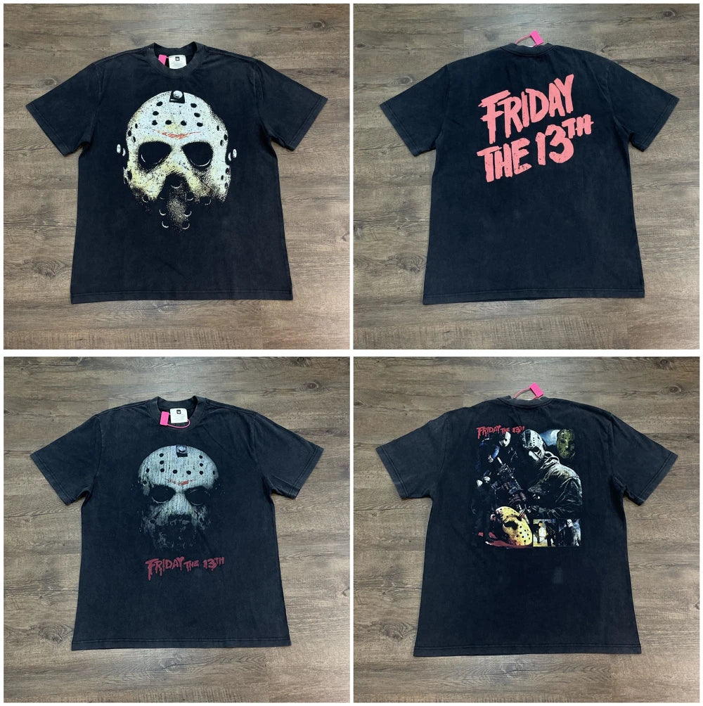 Yao Fashion Vintage Movie Poster Graphic Print Loose Cotton Tee Men