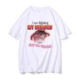 Funny I Am Fighting My Demons and They Are Winning T Shirts Men Casual Loose