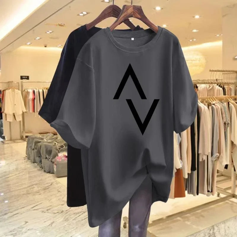 Elegant Summer Tshirt Women Loose Fit Cotton Casual Top