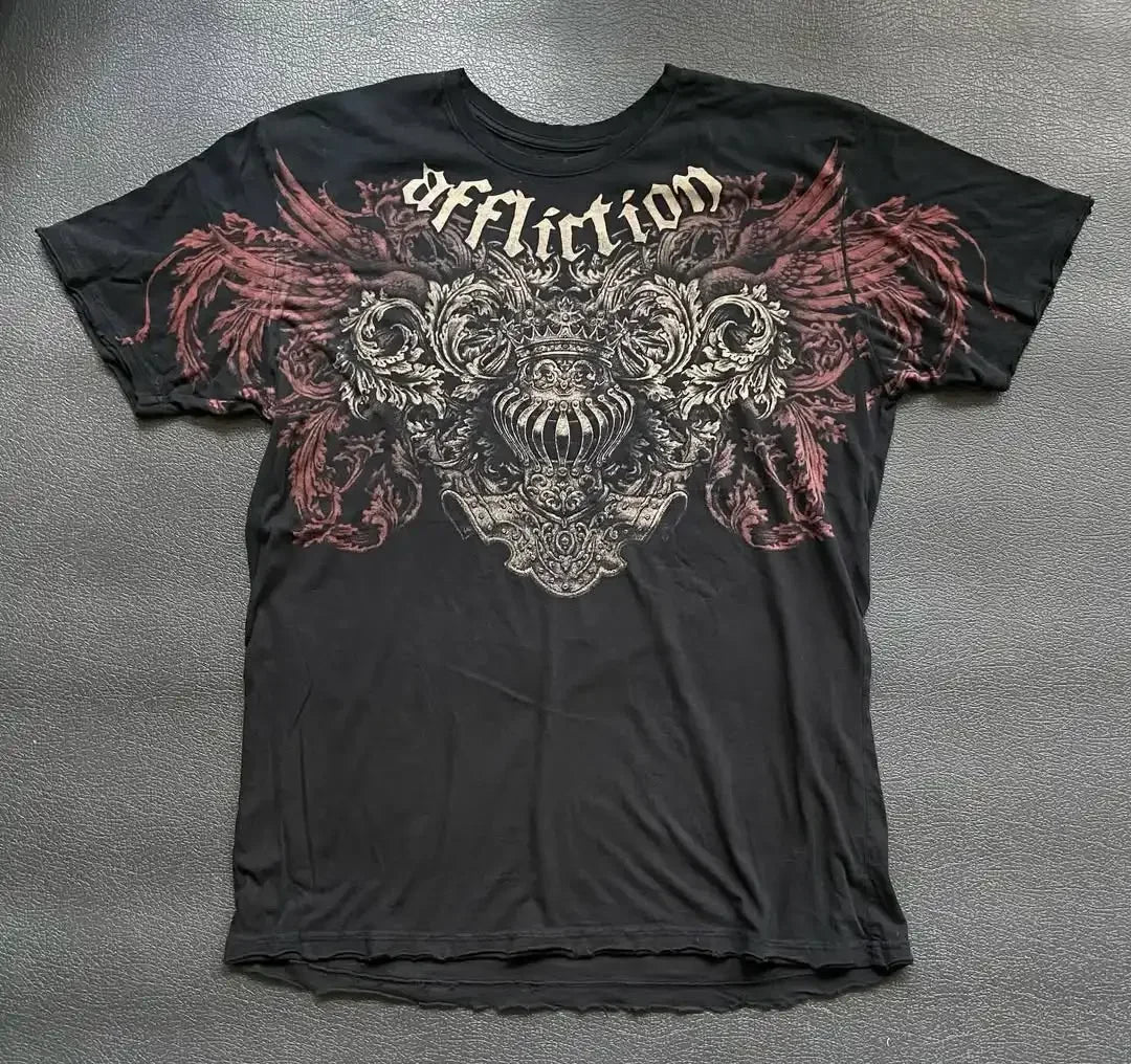 Personalized Graffiti Gothic Street Fashion Oversized T-Shirt Men