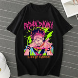 Hot Anime Jujutsu Kaisen Ryomen Sukuna Tshirt Sleeve Round Neck Harajuku Fashion Y2k