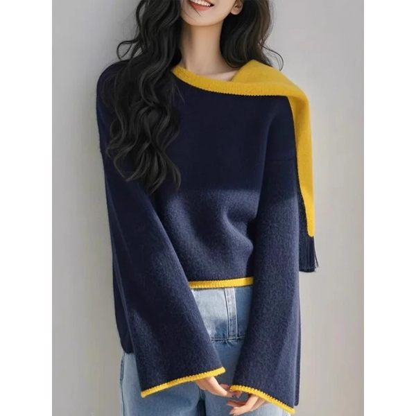 Womens Cowl Neck Sweater Oversized Pullover Layering Top Spring Fall