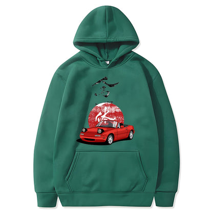 Mens Hoodie Jdm Drift Red Car Fashion Tops Harajuku