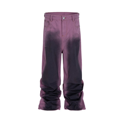 Men High Street Painted Wide-Leg Cargo Jeans