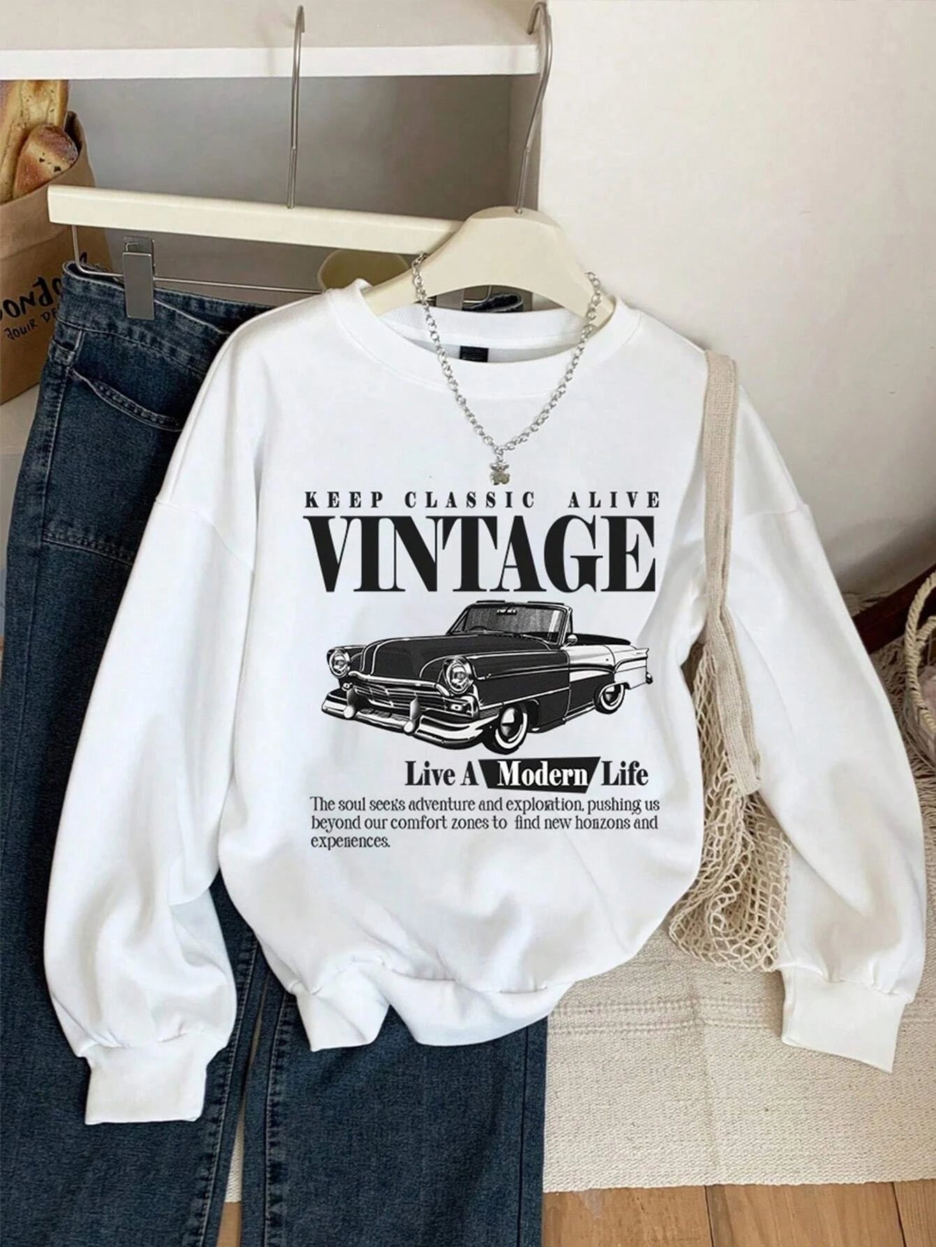 Keep Classic Alive And Car Printing Hoodies Women Autumn Casual Fashion